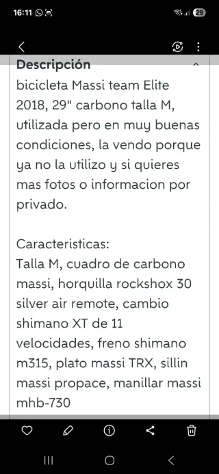 Bicicleta Massi Team Elite MTV 29"