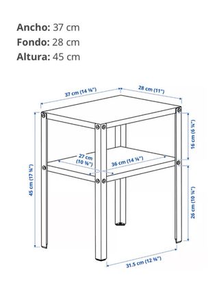 2 Mesitas Noche Metálicas Forja Negra