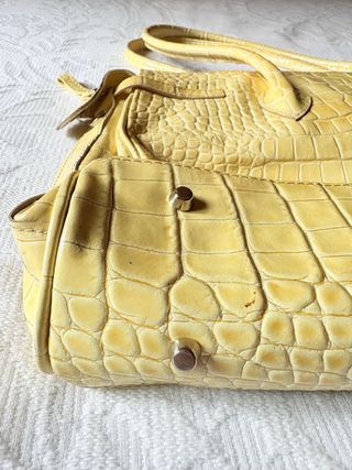 Borsa in pelle effetto coccodrillo