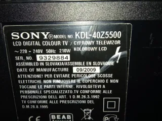 TV Sony 40 2009