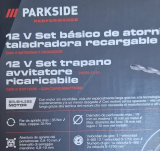 Aparafusadora Parkside 12V