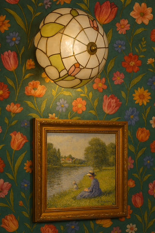 Plafoniera artigianale in madreperla molto rara.