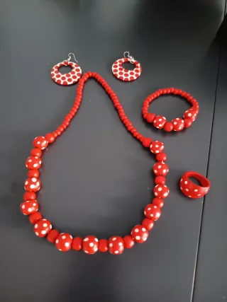Conjunto Flamenca Rojo y Blanco