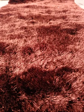 Alfombra polar marrón suave