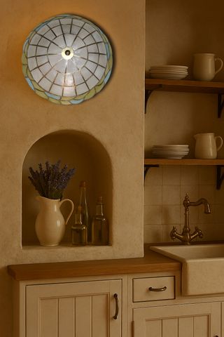 Plafoniera artigianale in madreperla molto rara.