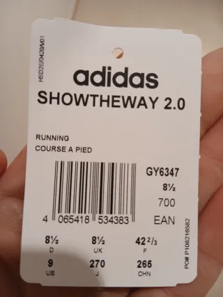 Zapatillas Adidas Hombre Talla 42.5Negras