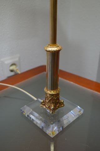 Juego de 2 lámparas de mesa doradas y transparente