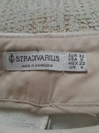 Falda pantalón cuero beige