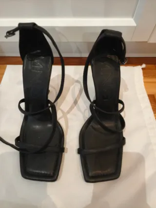 Sandalias Mango Talla 39 Negras