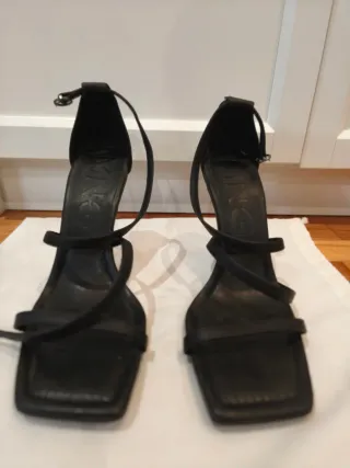 Sandalias Mango Talla 39 Negras