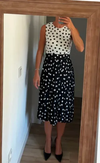 Vestido Zara lunares blanco y negro