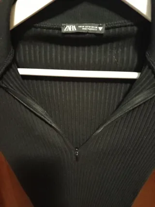 Maglioncino Zara con zip costine nero M