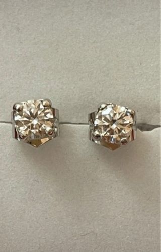 Pendientes Oro 18k 1.25 Ct Diamantes Naturales;SI1