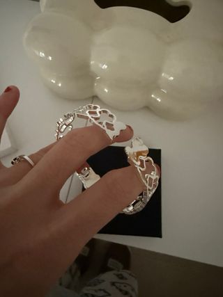 Pulsera Tous Oso Corazones Plata