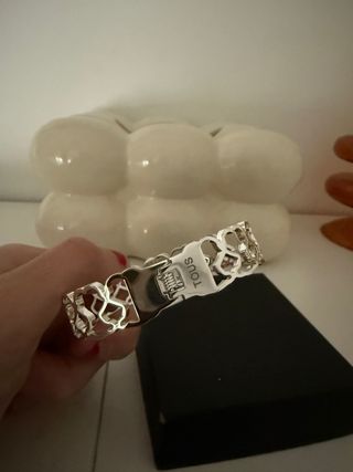 Pulsera Tous Oso Corazones Plata
