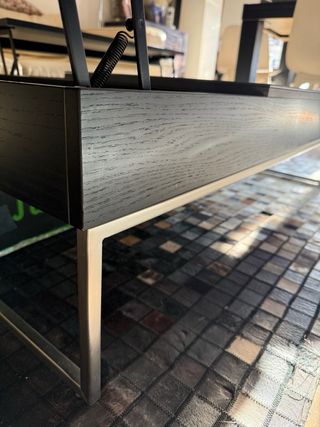 Mesa centro elevable BoConcept cristal y madera