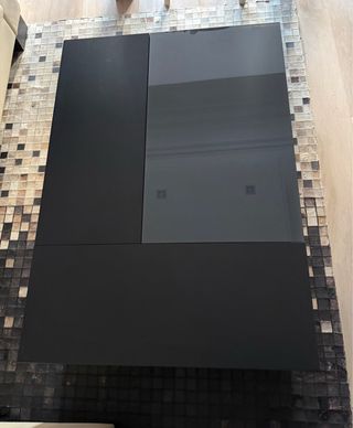 Mesa centro elevable BoConcept cristal y madera