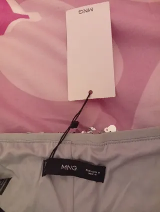 Falda midi lentejuelas Mango