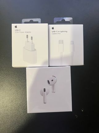 USB-C20W Power adapter+cargador lighting+airpods 4