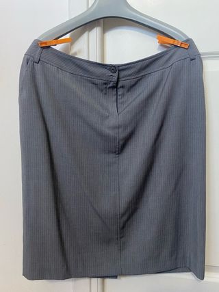 Tailleur donna giacca maglia gonna grigio