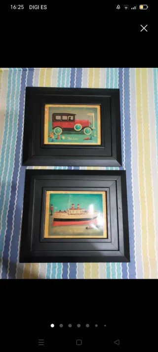 Cuadros vintage coche y barco
