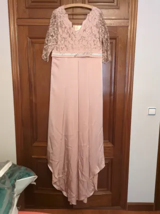 Vestido de fiesta rosa largo