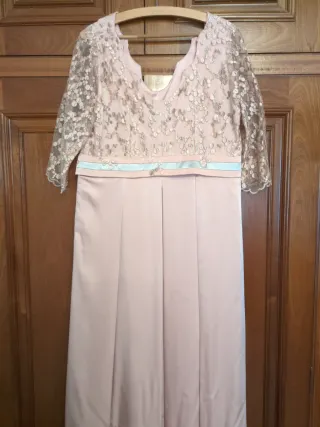 Vestido de fiesta rosa largo