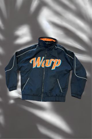 Giacca bomber blu e arancione