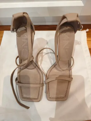 Sandalias Mango Talla 39 Beige