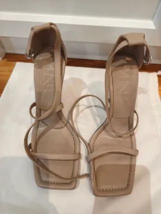 Sandalias Mango Talla 39 Beige