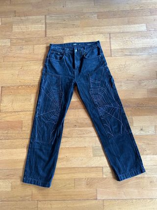 Pantalón Jaded London Negro con Telaraña