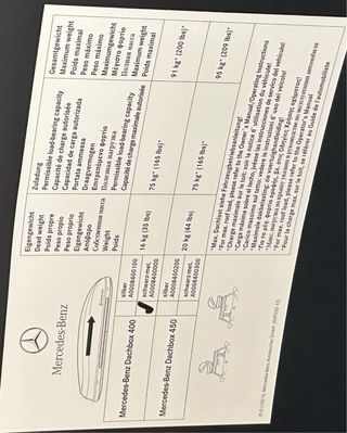 Caja portaequipajes de techo Mercedes-Benz/ baca