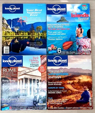 Cuatro revistas Lonely Planet. Inglés. 2€ las 4.