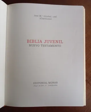 BIBLIA JUVENIL 2 TOMOS 1982 ANTIGUO Y NUEVO TESTAM
