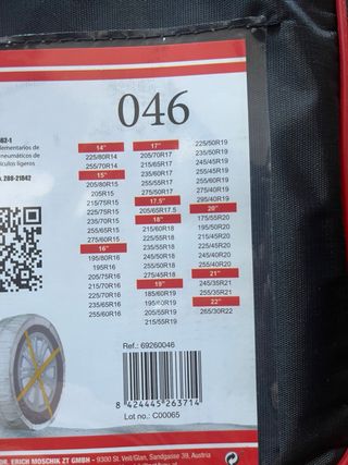 Cadenas de tela para Nieve Danokar 4x4