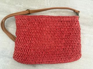 Bolso de paja rojo Misako