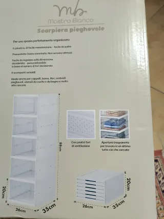 Scarpiera pieghevole Mastro Bianco