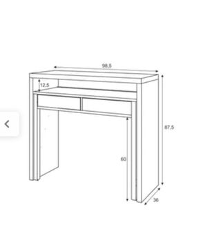 Scrivania bianca e in legno con cassetti