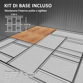 Casetta da Giardino 12.4m² con Fondazione, 4 Prese