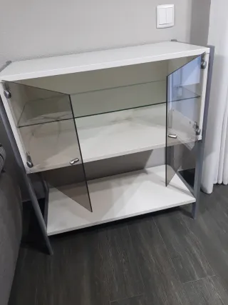 Aparador consola cristal metal Ikea