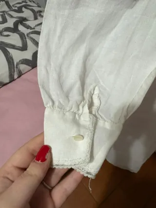 Camicia da notte vintage ricamata in lino