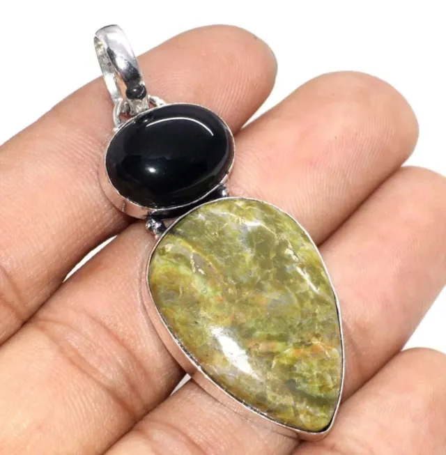 Colgante Onice y Serpentina en Plata