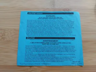 PAPEL DE AVISO EPILEPSIA AZUL VIDEOJUEGOS GAME BOY