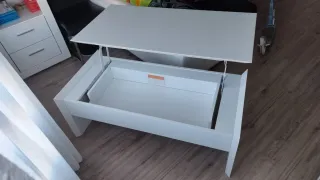 Mesa de centro elevable blanca