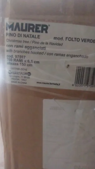 Árbol de Navidad artificial verde 1,5cm