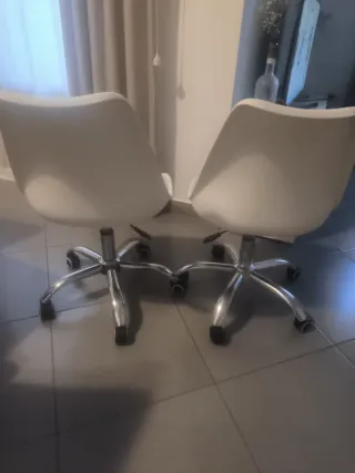 Juego de 2 sillas de escritorio blancas