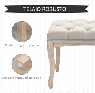 Panca Camera da Letto Vintage a Bottoni, Panca Imb