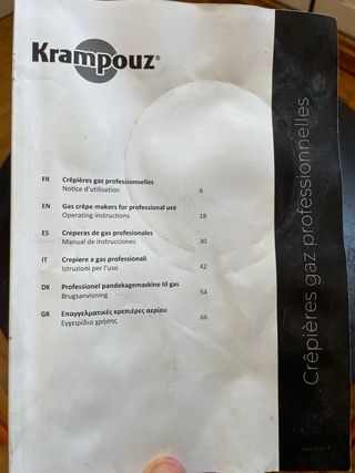 2x Crepera Profesional Gas Termostato Krampouz