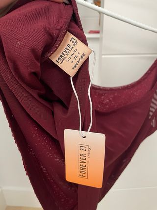 Top tirantes lentejuelas rojo granate