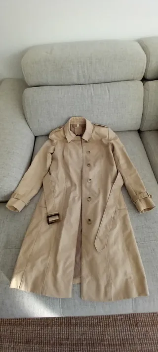 Abrigo gabardina Massimo Dutti Beige Mujer